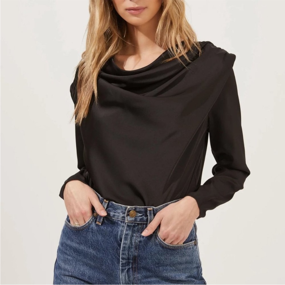 Astr Black Long Sleeve Bodysuit